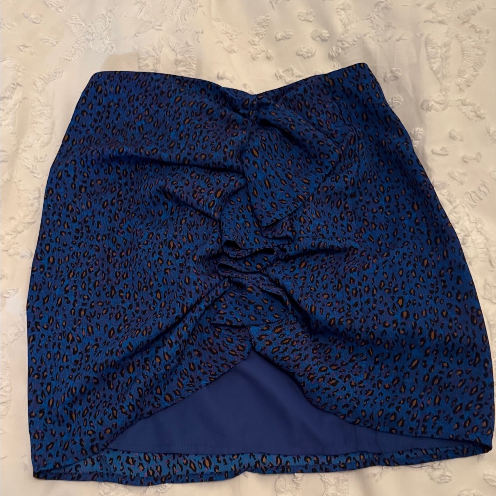 Urban Outfitters Blue Leopard Pencil Skirt